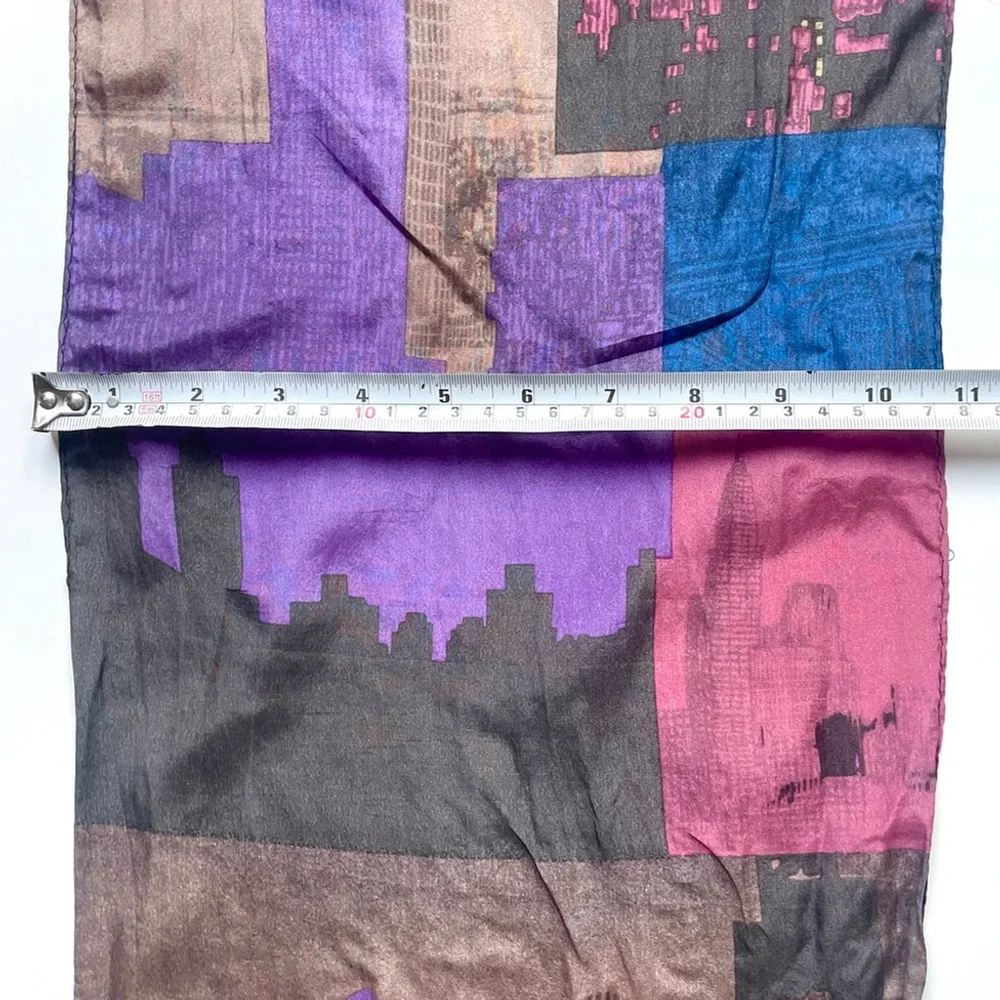 new york studio silk Colorful Abstract Scarf